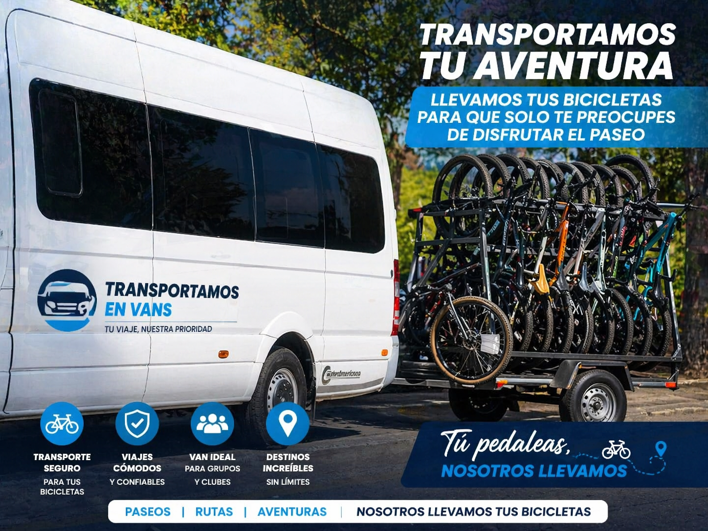 Transporte en Van con Bicicletero en Bogotá